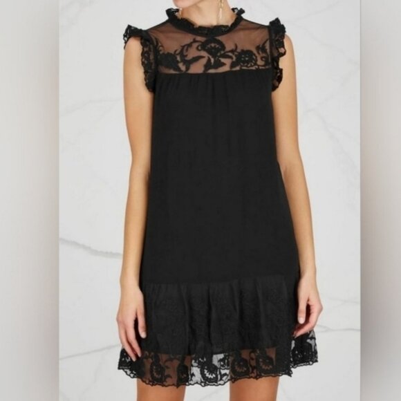 VELVET BY GRAHAM ; SPENCER Marsh Embroidered Black Dress - Picture 2 of 7